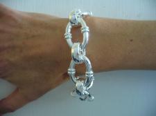 Women's 925 Italy silver bracelet large oval link.