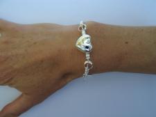 Sterling silver heart bracelet 17x15mm