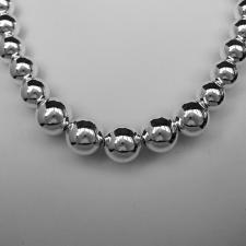 Sterling silver graduated bead necklace