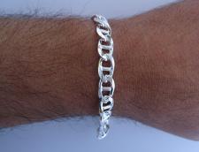 Sterling silver men's flat marina bracelet 9mm 