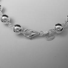 Sterling silver beaded chain necklace 10mm