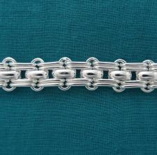 Sterling silver panther link bracelet