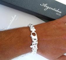 Bracciale da uomo catena panther in argento 925 massiccio