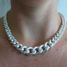Sterling silver graduated curb necklace 