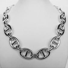 Sterling silver nautical mariner link necklace 18mm. 