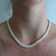 Women's sterling silver hollow curb necklace 7mm