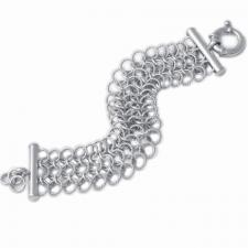 Bracciale argento 925 largo 26mm maglia armatura - Bracciale donna