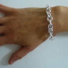 Sterling silver oval link bracelet 12mm