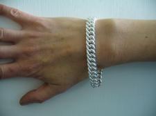 Sterling silver double curb link bracelet