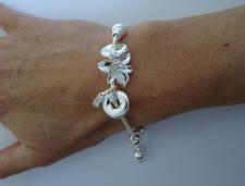 Silver snake charm bracelet