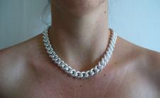 Silver curb necklace for womens