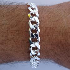 Solid curb bracelet in sterling silver