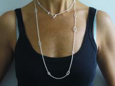 Silver anchor chain necklace made in Tuscany