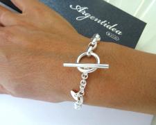 Bracciale a catena ovale e chiusura a barretta
