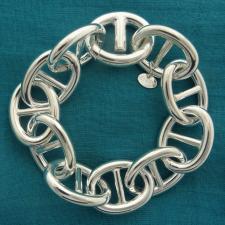 Sterling silver mariner bracelet 20mm. HANDCRAFTED CLOSURE.