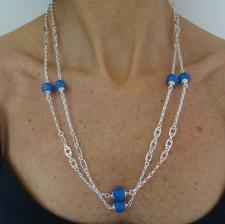 Collana argento e agata blu