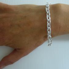 Sterling silver oval link bracelet 8mm