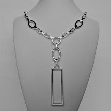 Sterling silver necklace rectangular pendant