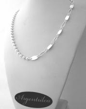 Half and half chain in 925 sterling silver