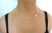 Half and half chain in 925 sterling silver