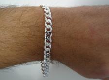 925 italy silver diamond cut curb bracelet 6.5mm