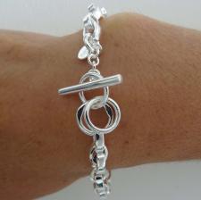 Sterling silver heart toggle bracelet