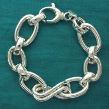 Sterling silver oval links bracelet
