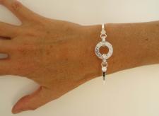 Silver greek key link bracelet made in Italy