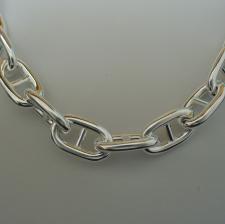 Sterling silver anchor chain necklace