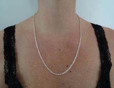 Sterling silver diamond cut anchor chain necklace 3mm