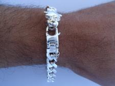 Sterling silver men's panther bracelet