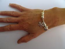 925 silver snake charm bracelet, starfish