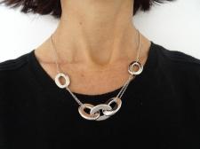 Sterling silver necklace with oval link chain 50 cm