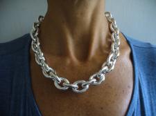 Silver oval link necklace 