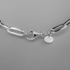 925 silver rectangular link necklace