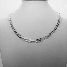 Sterling silver rectangular link necklace 5,2mm. NECKLACE LENGTH 40CM.