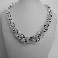 Sterling silver graduated belcher necklace