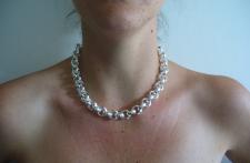 Sterling silver round rolo link necklace