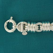 Women's sterling silver bracelet round link bracelet