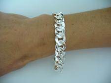 Solid sterling silver flat curb bracelet 12mm