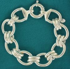 Handmade silver bracelet oval link