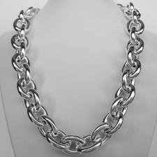 Silver oval link necklace 