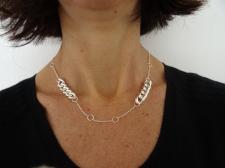 Handmade sterling silver necklace round link chain 