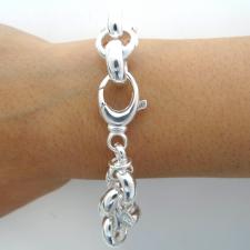 Bracciale in argento 925 massiccio rolo' tondo 14mm 