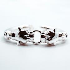 Sterling silver panther bangle bracelet.