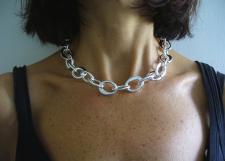 Handmade silver necklace made in Italy