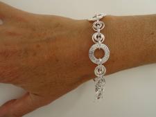 Sterling silver Greek key link bracelet 