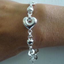 925 Italy silver heart bracelet