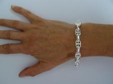 Solid sterling silver anchor chain bracelet