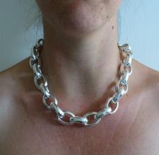 Collana in argento 925 rolo ovale 20mm collana donna maglia in argento